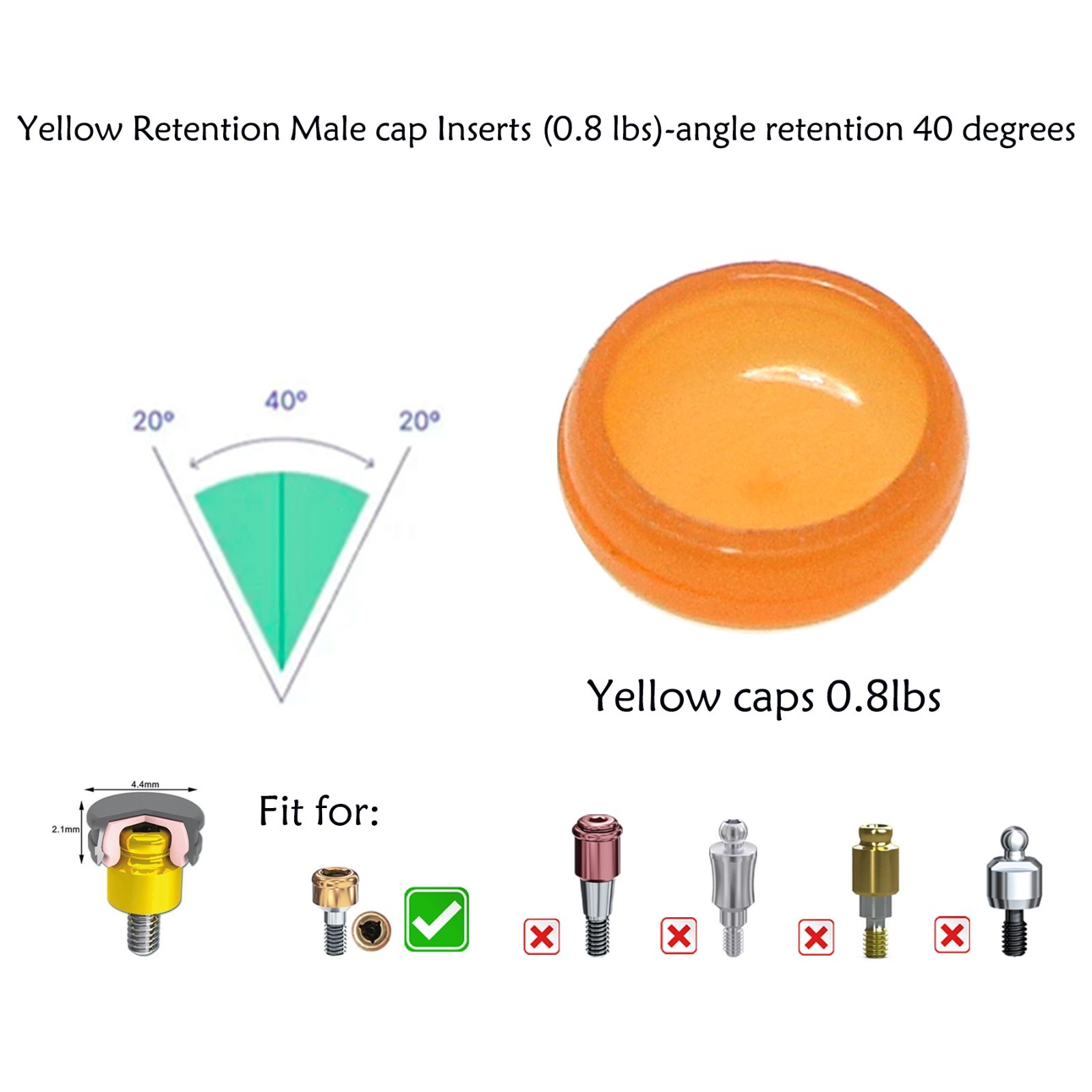 Zest Locator Abutment Retention Replacement Insert Cap Dental Overdenture Parts