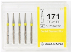 Dental Diamond Burs, Extra Fine Grit Multi-Use 5 Pcs/Pk [171TF-21EF]