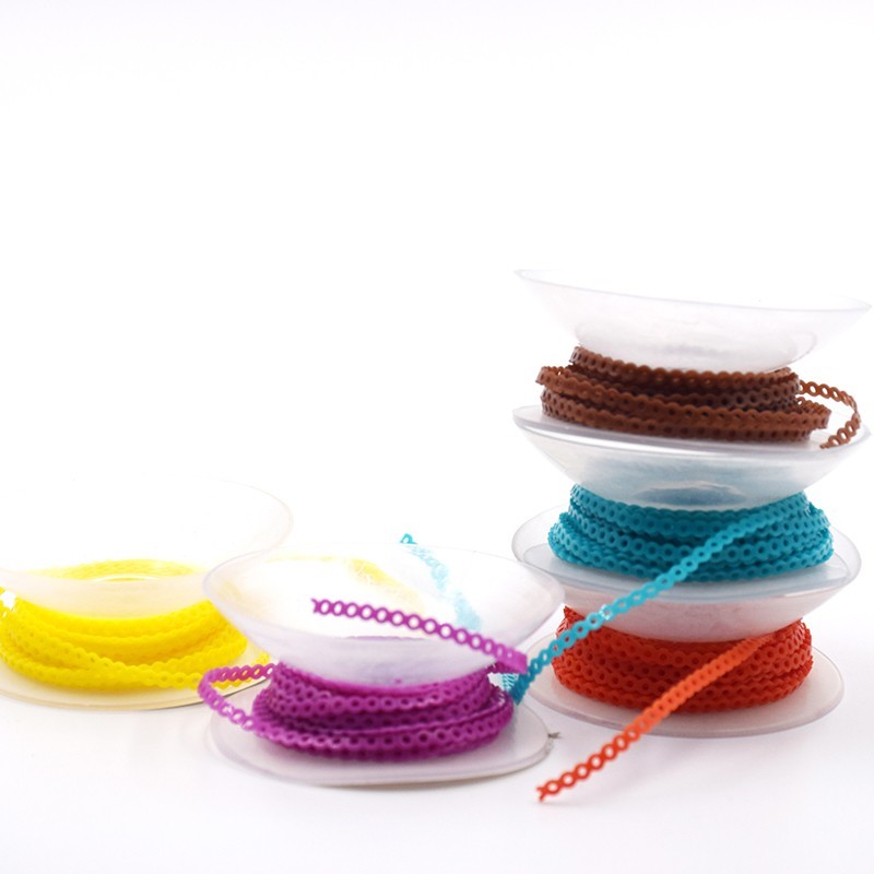 Dental Orthodontic Power Chains Elastic Rubber Braces Bands Short/Long/Close