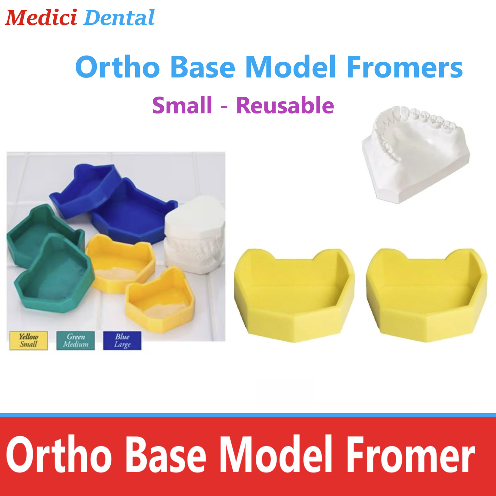 Dental Model Lab Base Former Molds for Stone Tray Loading Assorted Sets Disposab