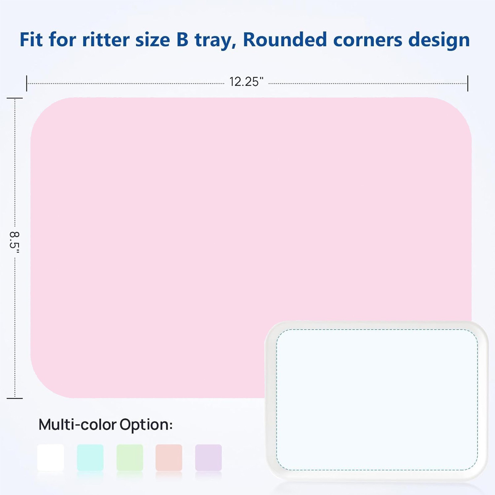 Pink Dental Medical Tattoo Tray Paper Cover for Size “B” Trays – 8.25 “x 12.25”