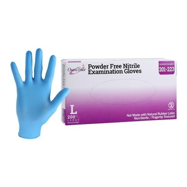 OmniTrust Nitrile Exam Gloves – Large 200/bx. Powder free, Textured fingers