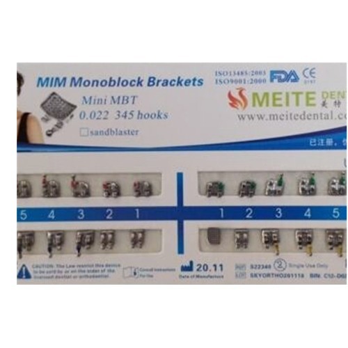 100 Packs Mini MBT 022 Slot 345 Hooks Dental Brackets Braces Mim Monoblock