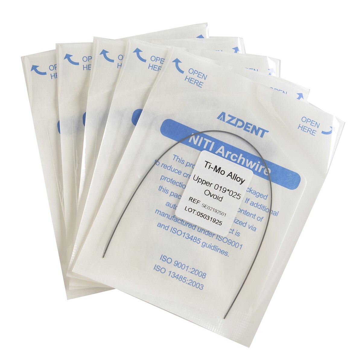 10 Packs AZDENT Dental Orthodontic TMA Alloy Rectangular Arch Wires 19X25 Upper