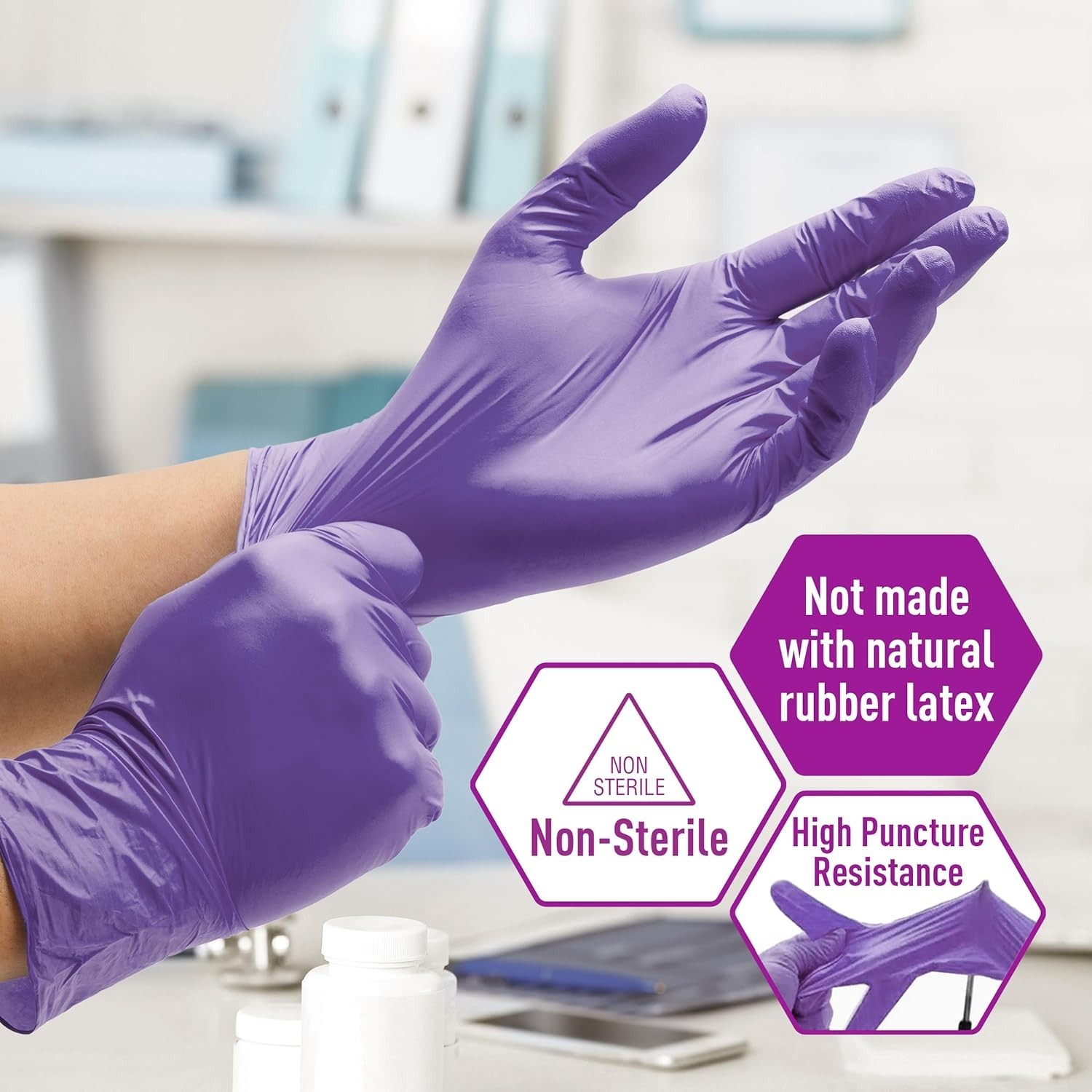 Comfortable Medium Nitrile Exam Gloves in Iris Blue – Box of 100 for All Needs