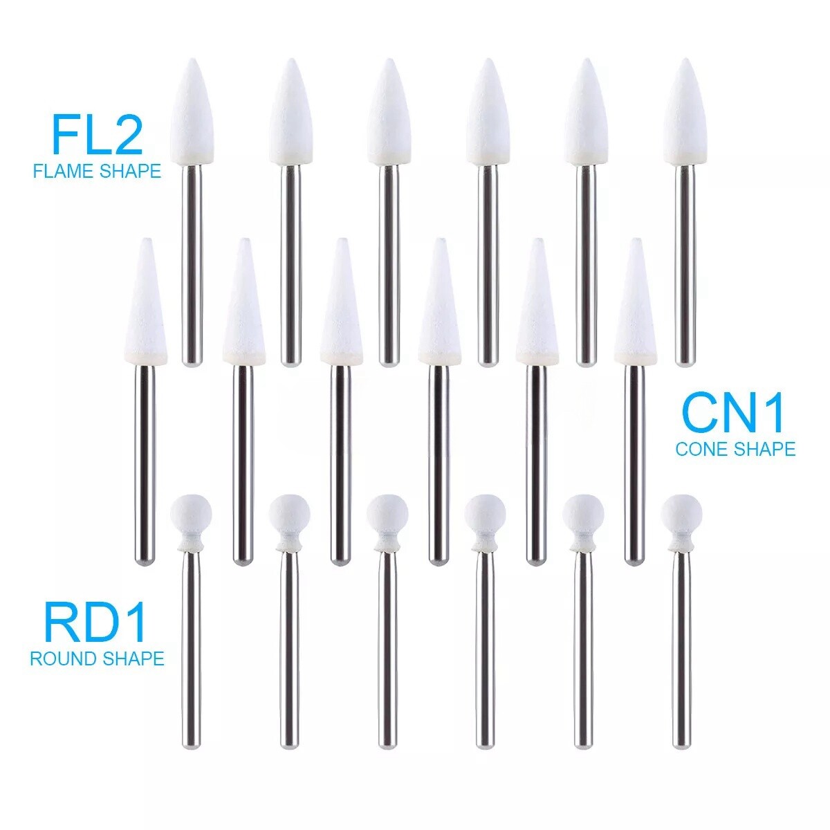 12Pcs Dental Green Stone Polishing FG Burs Kit Aluminum Oxide For High Speed