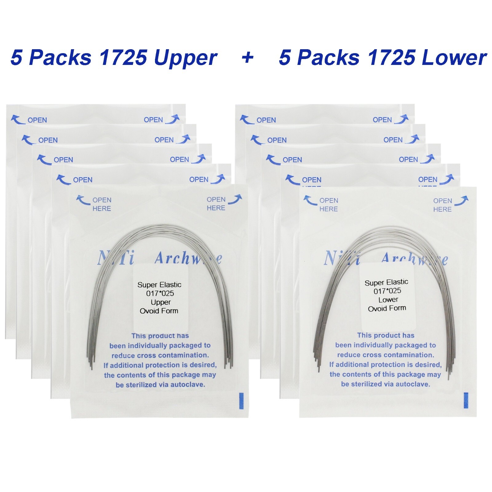 100Pcs Dental Orthodontic Arch Wire Stainless Steel NiTi Ovoid Natural 014 16X22