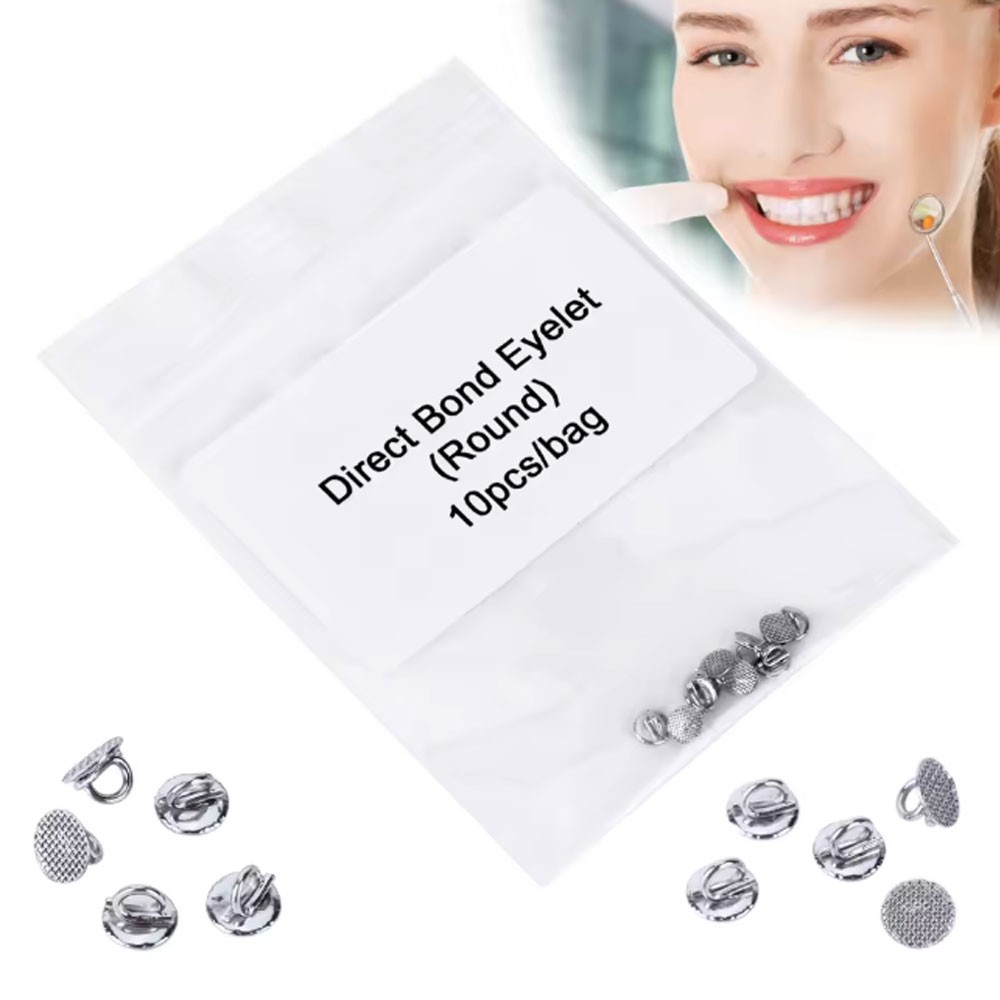 Dental Orthodontics Lingual Button Direct Bondable Eyelet Round Base 10 Pcs/pack