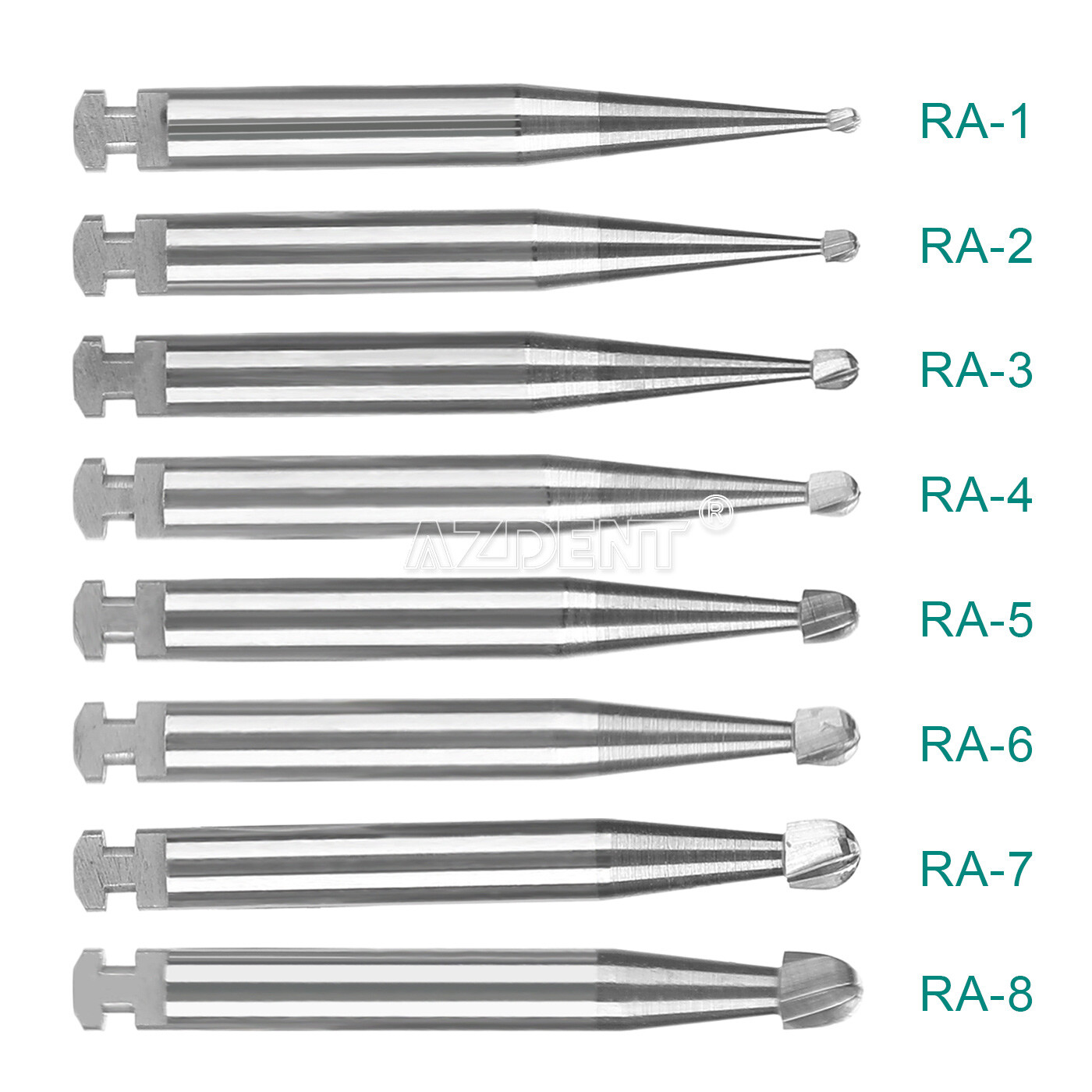 AZDENT Dental Tungsten Carbide Bur FG Dills Round Type For High Speed Handpiece