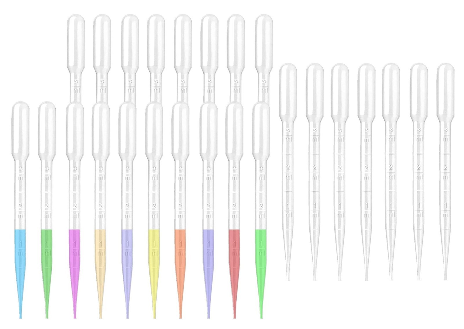 500 Pcs 3ML Pipettes Dropper-Disposable Plastic Pipettes Dropper for Lab Science