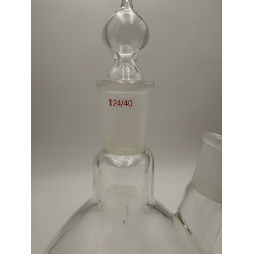 Pear Boiling Flask Lab Glass 2000mL Clear Excellent 2-Neck 24/40 Joint