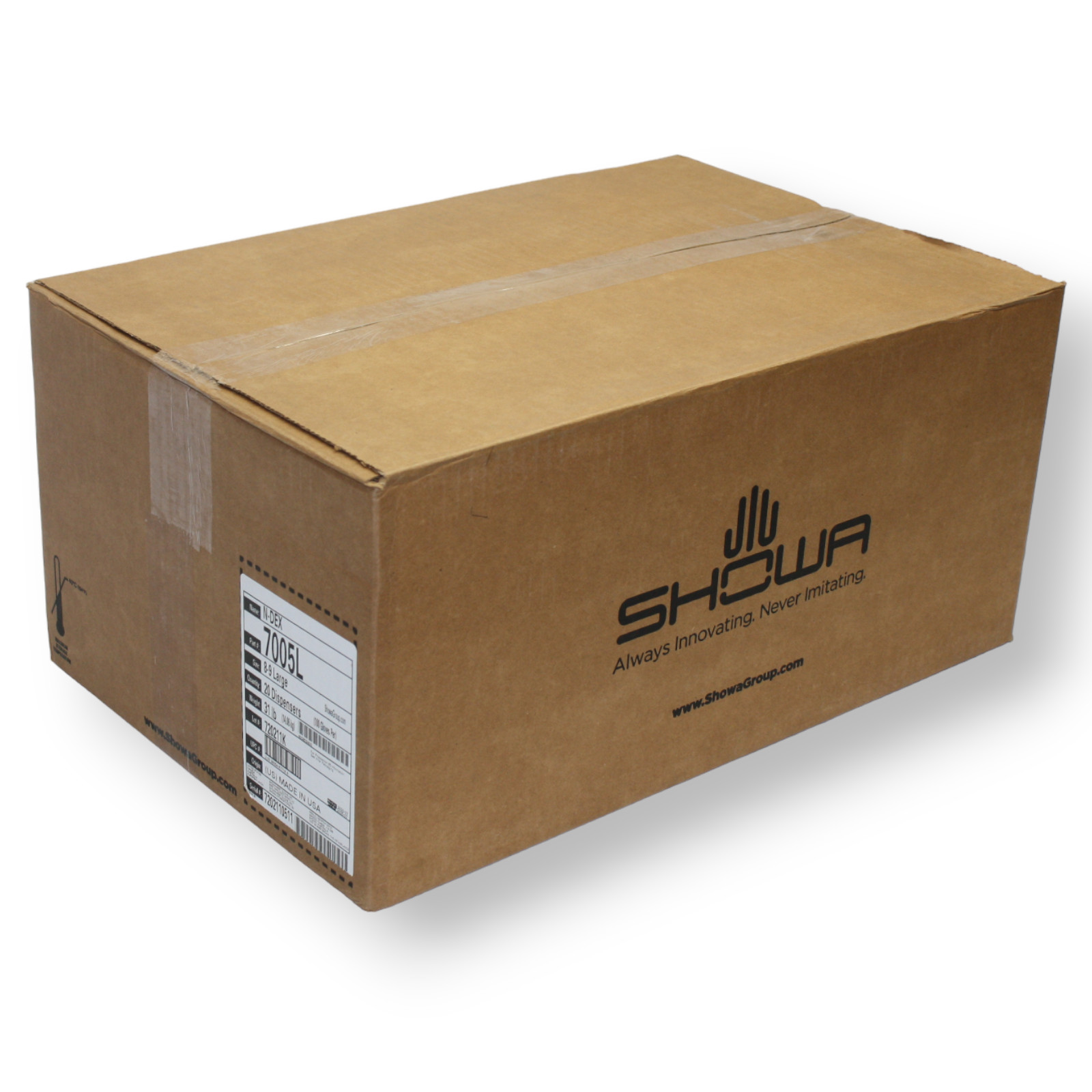 SHOWA N-Dex 7005 L Nitrile Gloves Large Made in USA 20 boxes (2000 Gloves Total)