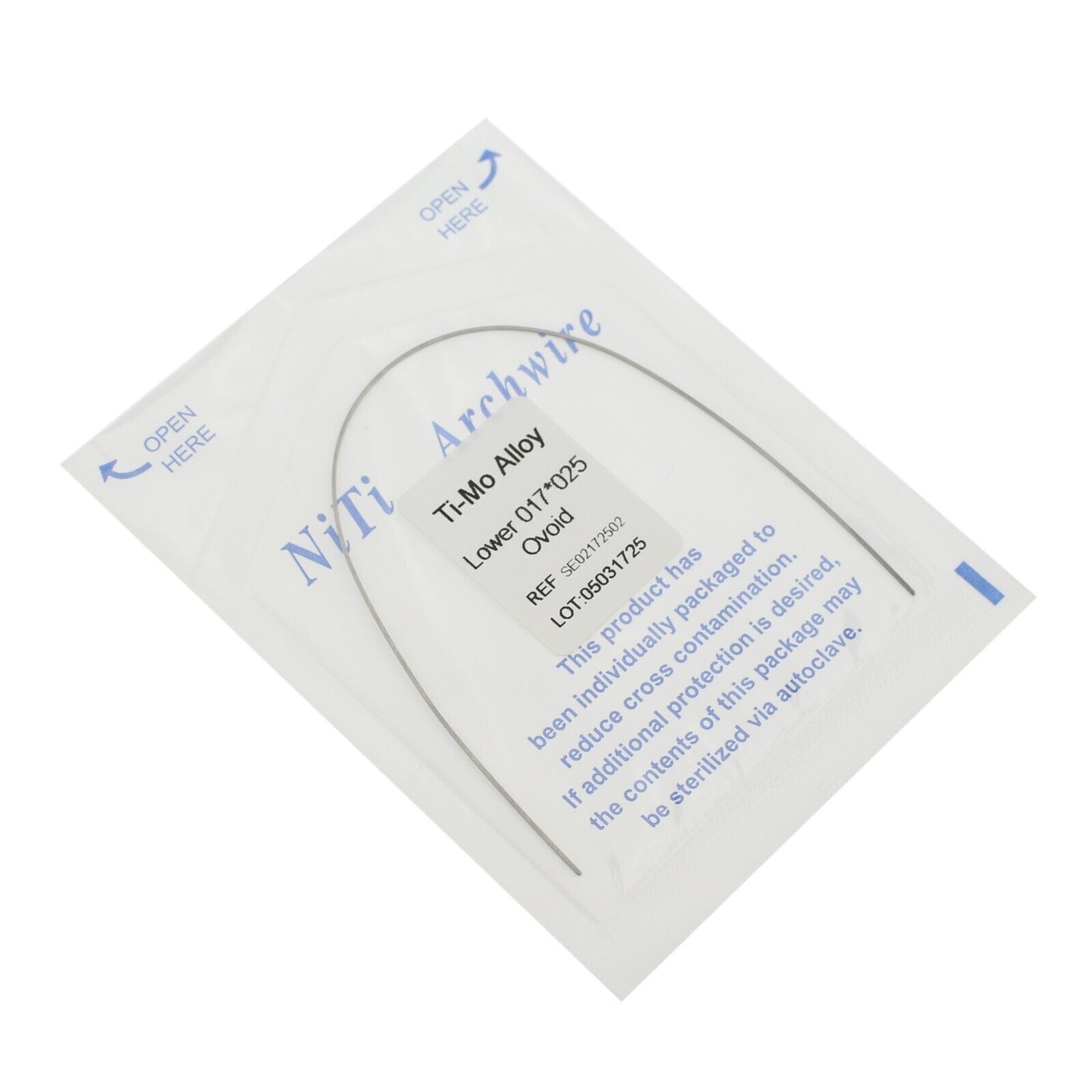 Dental Ortho Titanium Molybdenum Alloy Arch Wires TMA 19*25/17*25 Upper/Lower
