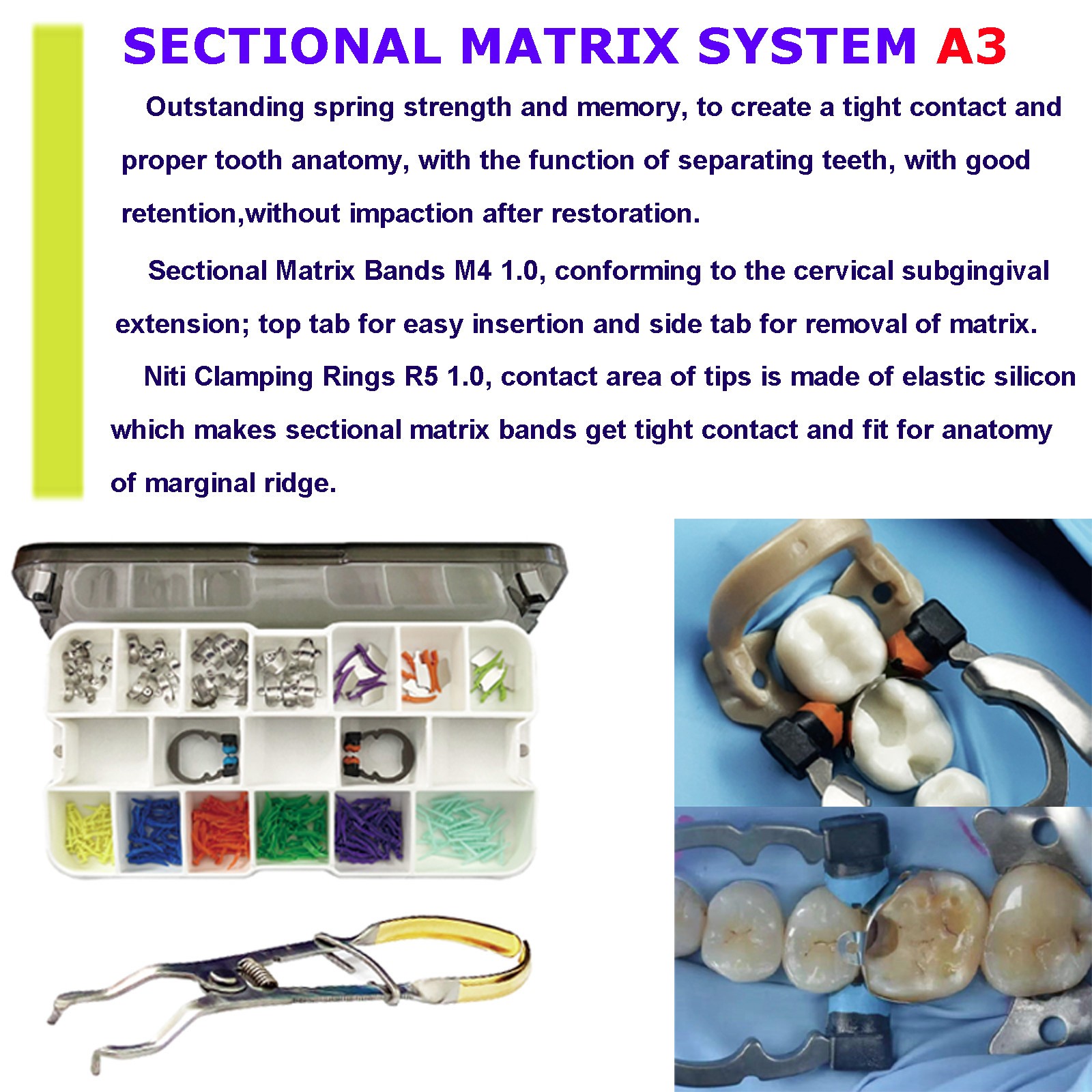 Dental Sectional Matrix Bands System Metal Refill Clamp Rings Garrison Palodent