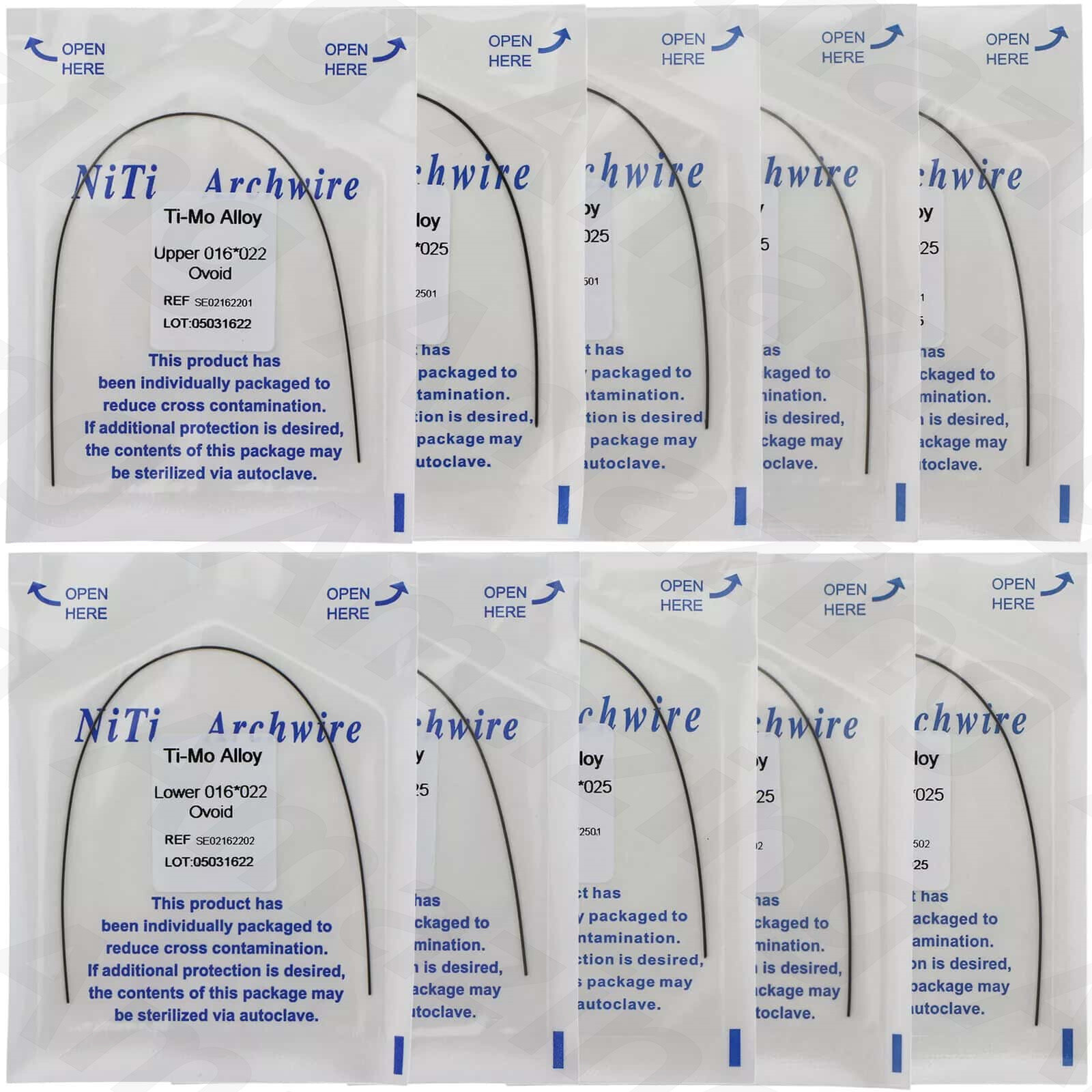Dental Orthodontic Arch Wires TMA Titanium Molybdenum Alloy Rectangle Braided