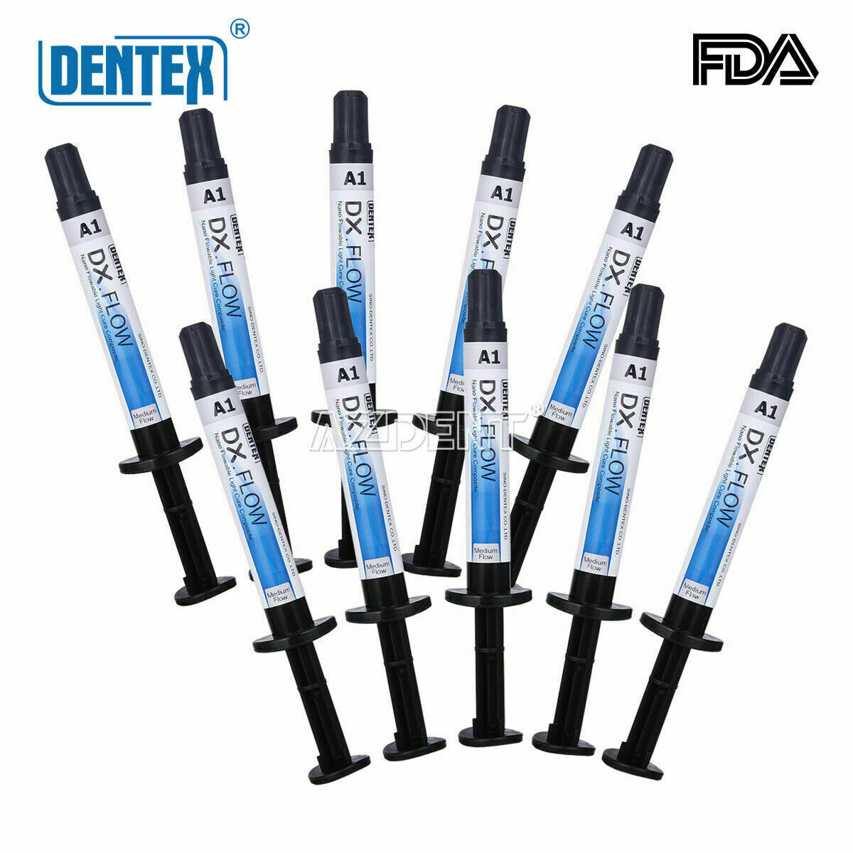 DENTEX Dental Flowable Light Cure Hybrid Composite Resin Medium Flow A1 3g/Kit