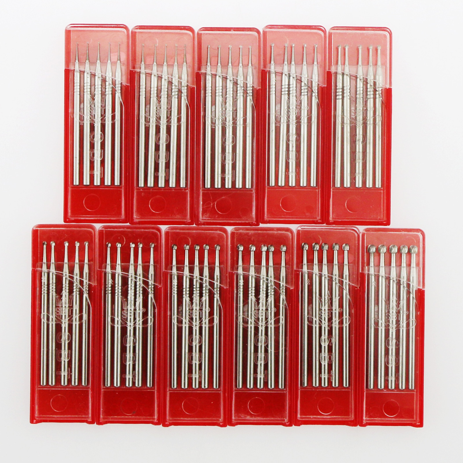 SBT Round Dental Burs Tungsten Carbide Straight Handpiece HP 1/2 1/4 1 2 – 8 10