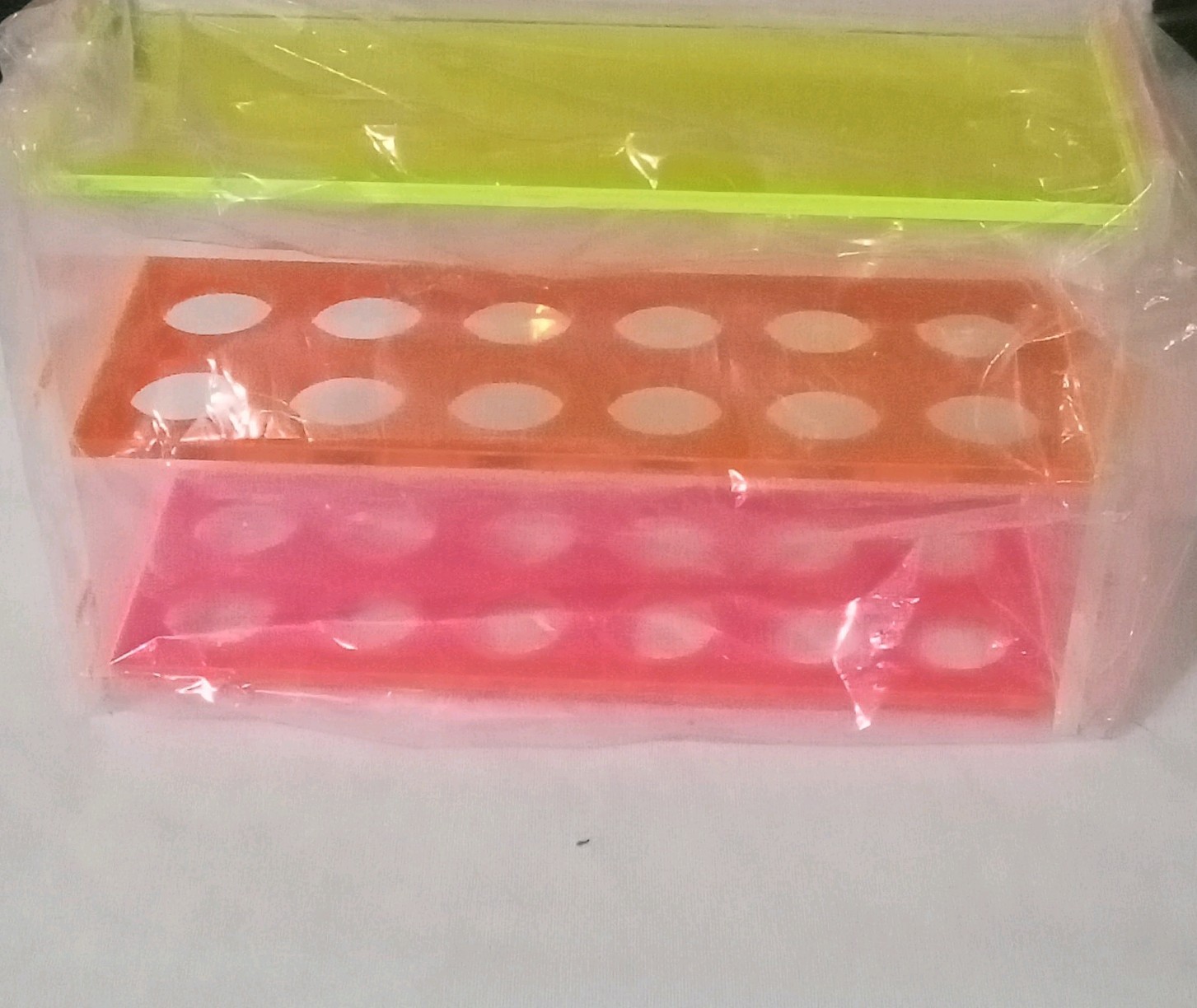 Plastic Laboratory Tube Rack Neon Colors 10 Holes for Physical Laboratory