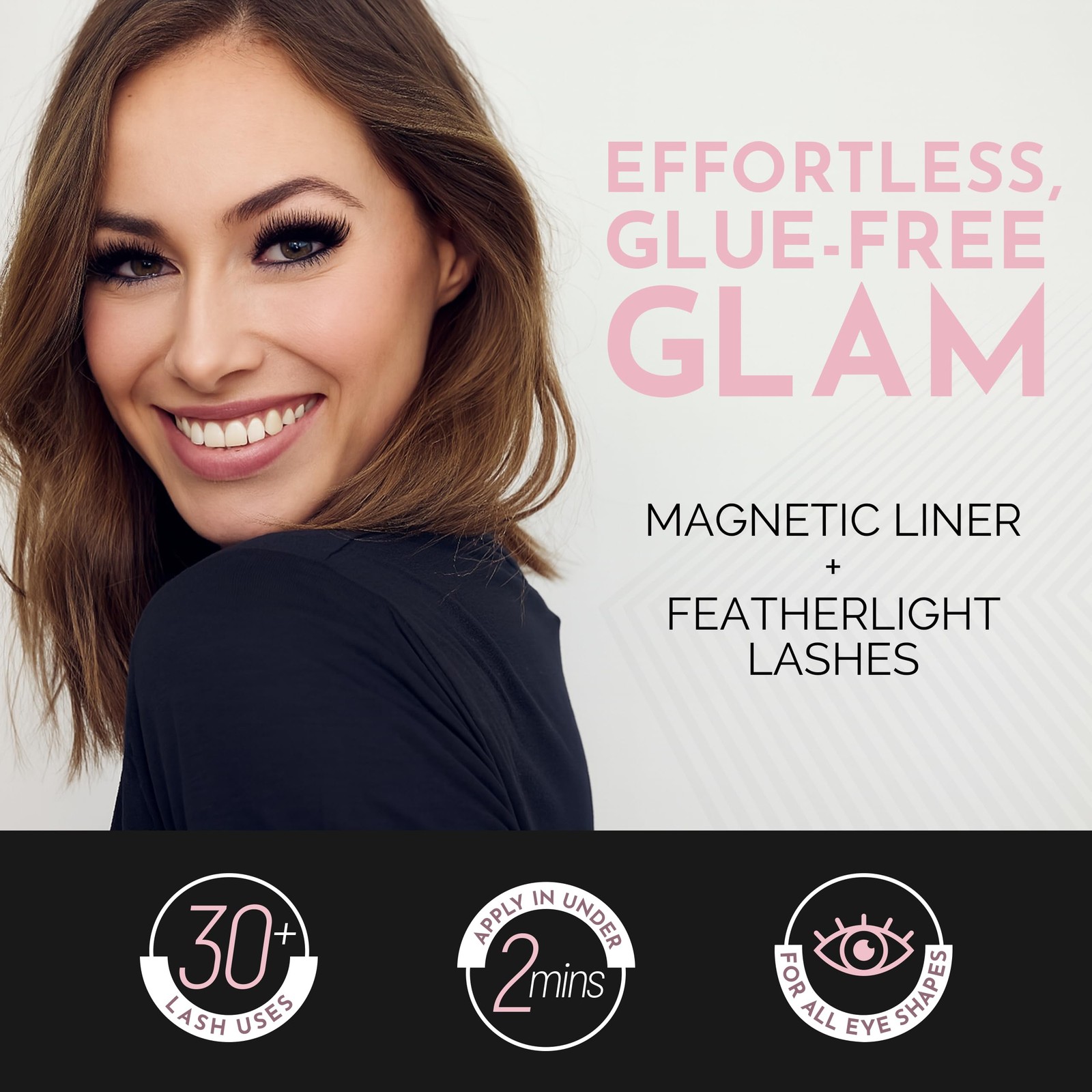 Luxillia Magnetic Eyelashes Kit – 16 Pcs Eyelash & Eyeliner Set w/Applicator