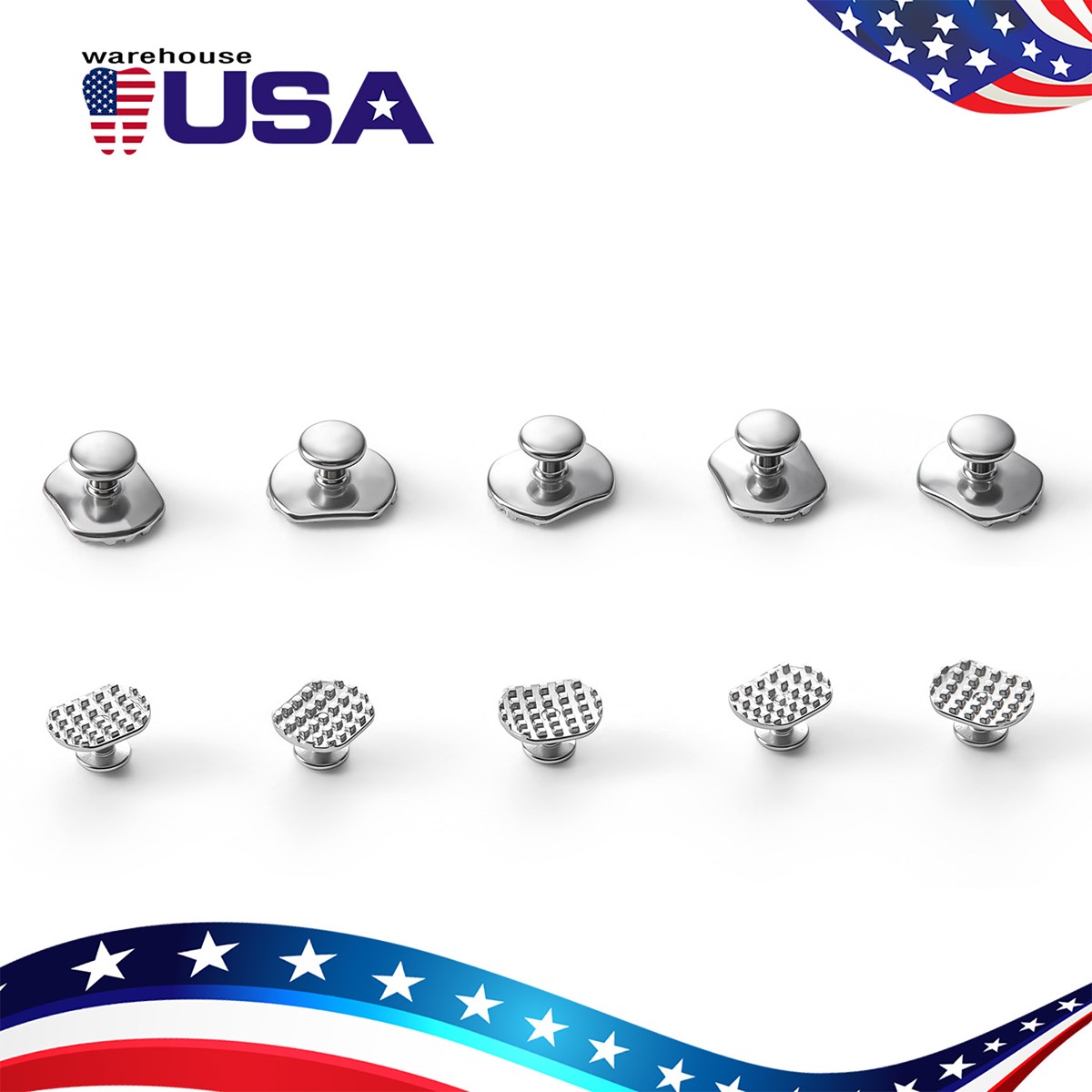 10pcs Dental Ortho ortodoncia Bondable Lingual Button monobloque Rectangular