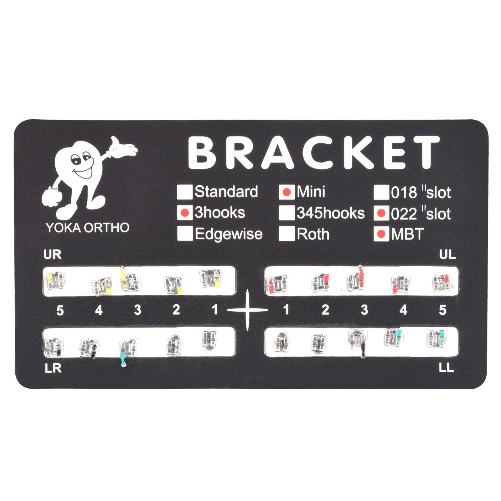 20pcs/pack Dental Orthodontic Brackets Metal Braces Mini-MBT 022 Hooks 3-4-5/3