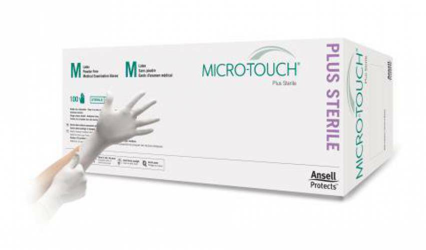 *1-Pack* Ansell MicroTouch Plus 100 Powder-Free Latex Exam Gloves Med 6016002