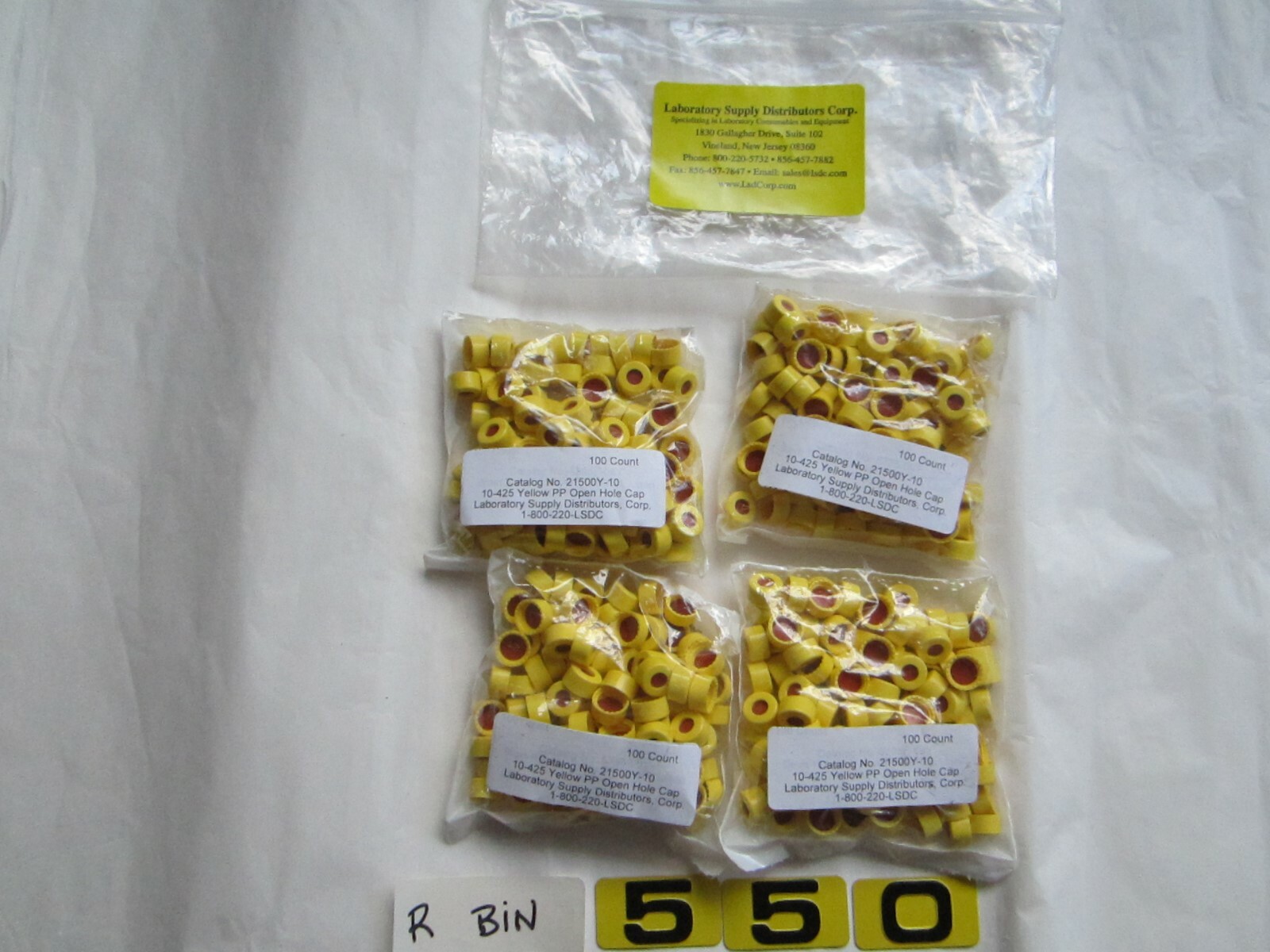 LABORATORY SUPPLY DISTRIBUTORS 10-425 VIAL CAPS 215004-10 LOT OF 400