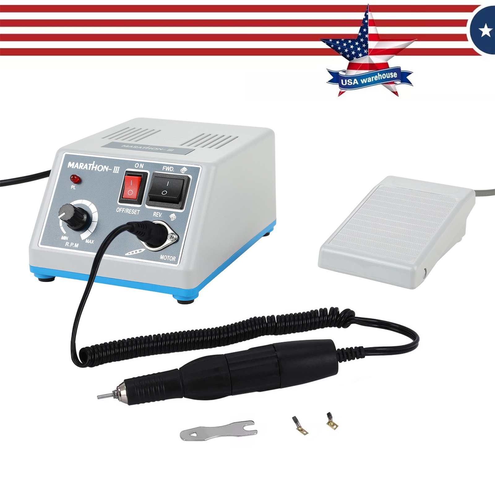 Dental Lab Marathon Electric Micromotor Polishing Unit / 35K rpm Motor Handpiece