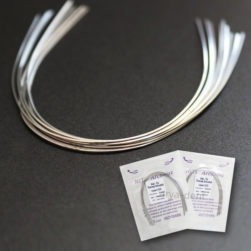 Dental Ortho Niti Ovoid Form Round Rectangular Arch Wire Thermal Activated Arcs