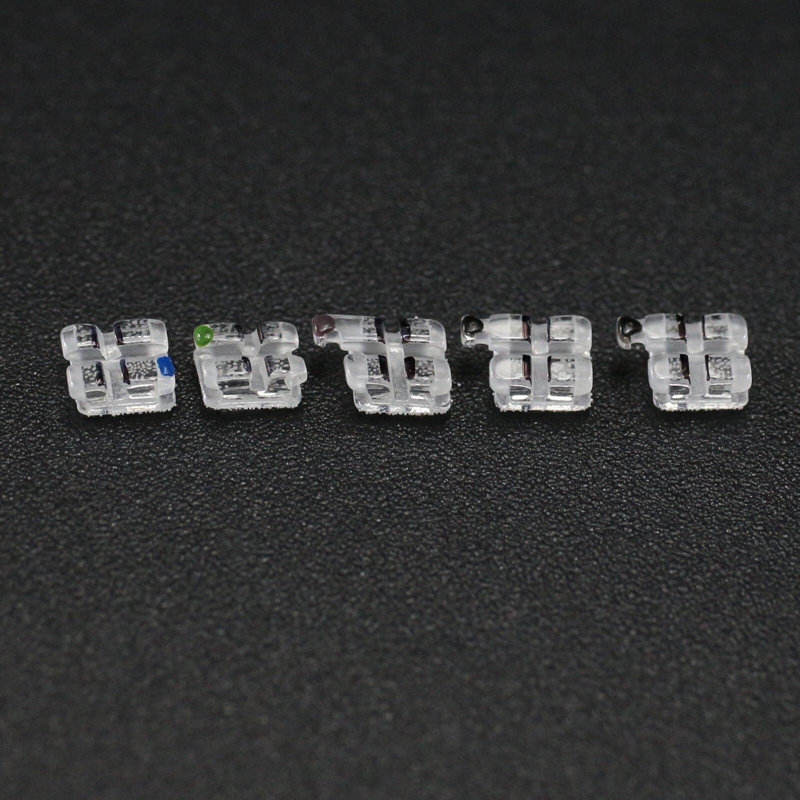 20PCS Dental Orthodontic Sapphire Clear Bracket Brace Roth MBT 022 345 Hooks 5-5
