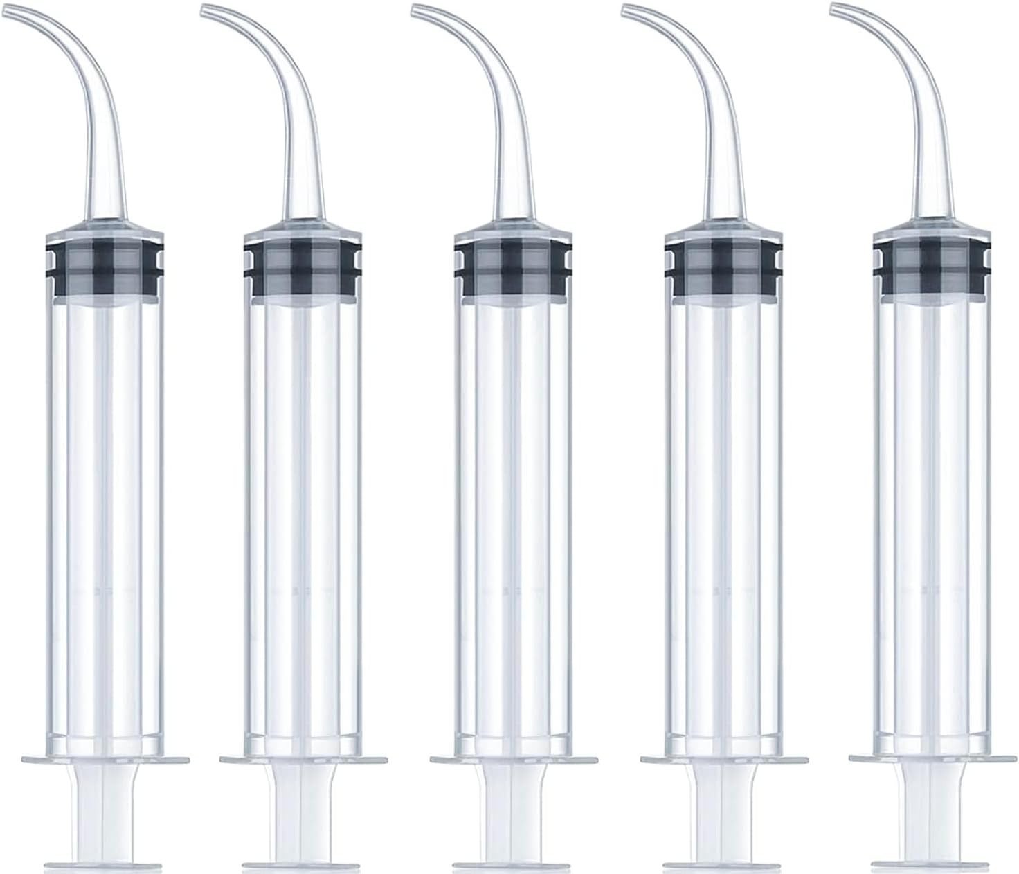 Wisdom Teeth Syringe – Pack of 5 Dental Curved Tip Syringe with Measuring Scale