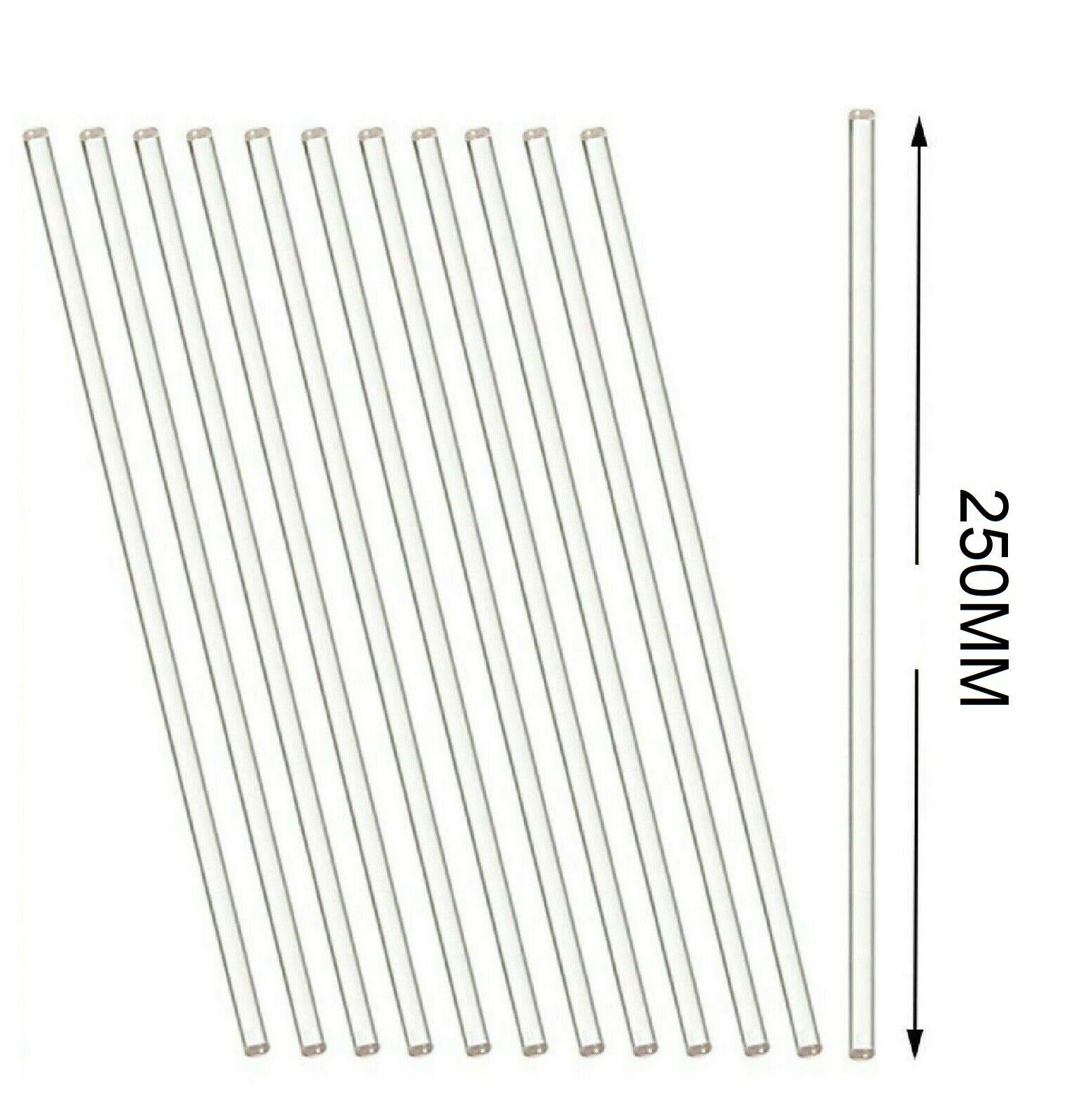 12 Pack Glass Stirring Rods 10″ Round ends for Science Education,Lab and Kitchen