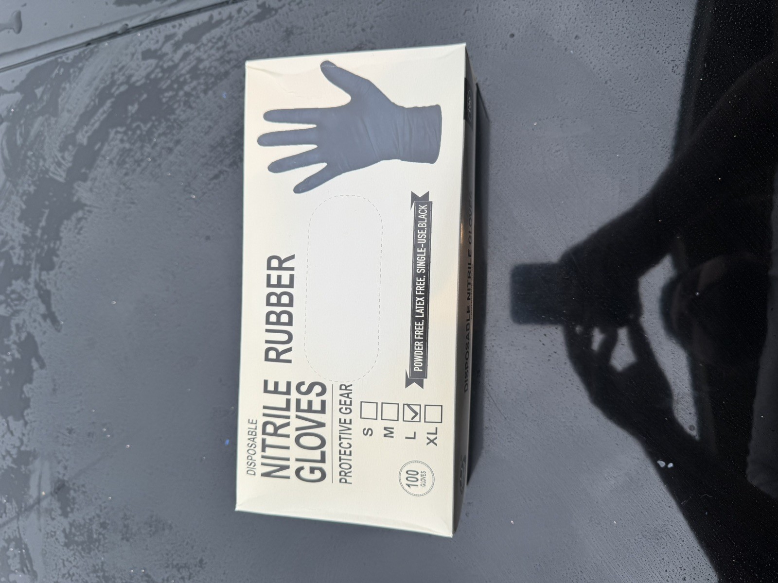 Gloves Nitrile Rubber Large Black 10 boxes of 1000 pieces