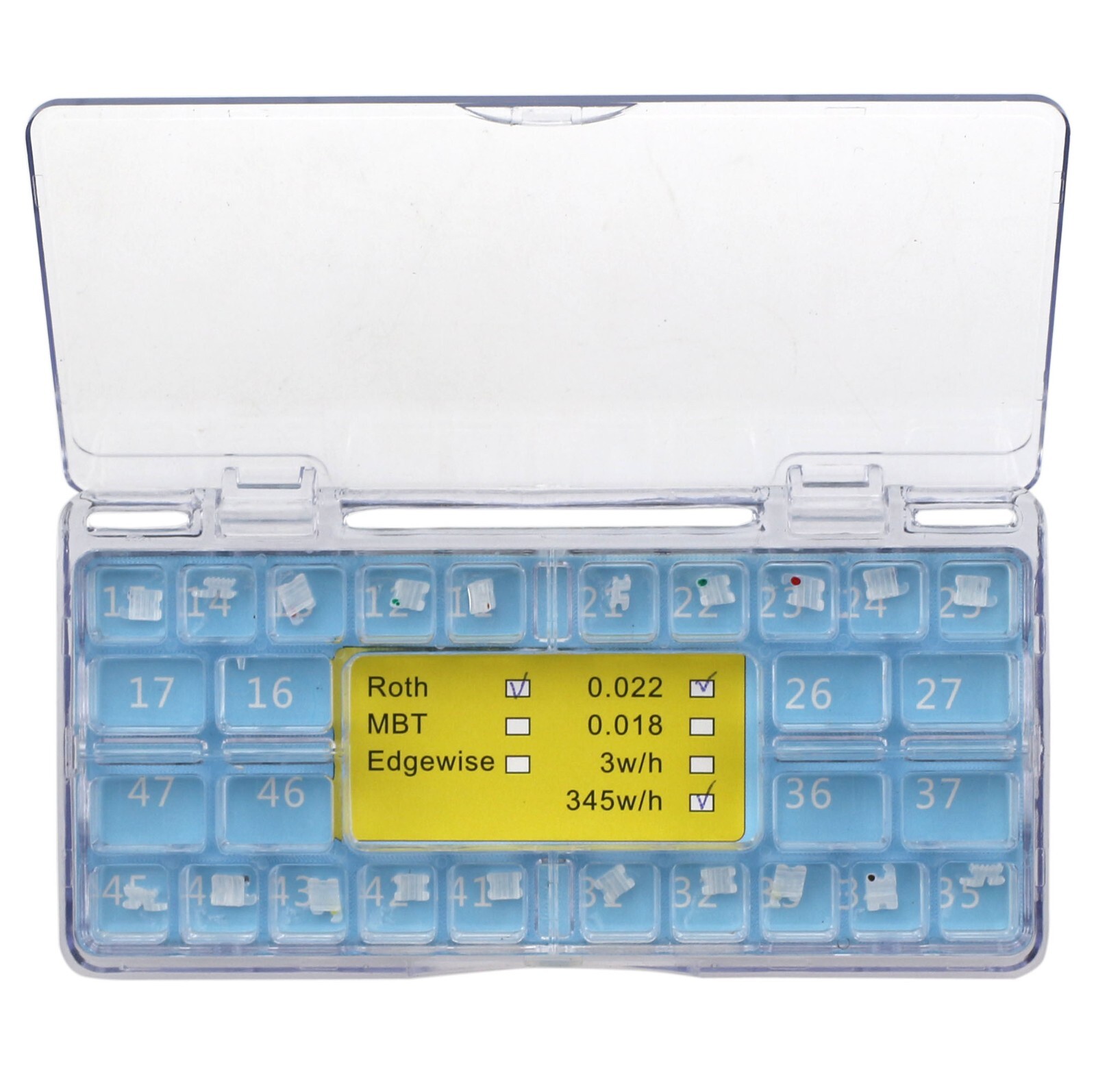 Dental Orthodontic Ceramic Brackets Braces Sapphire Roth MBT 022 345 Hooks 5-5