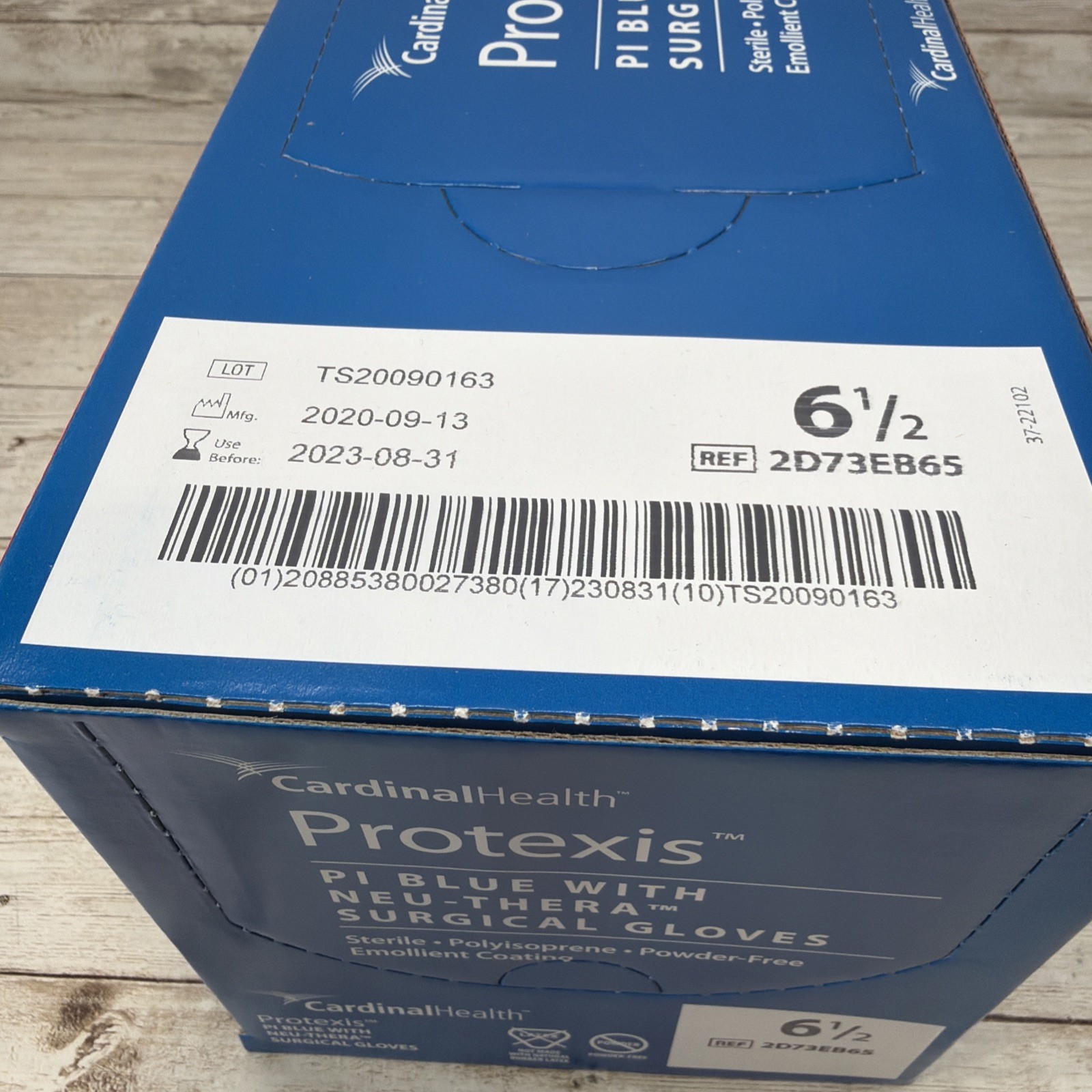 Protexis PI Blue w/Neu-Thera Surgical Gloves Cardinal Health Size 6.5 *See Date*
