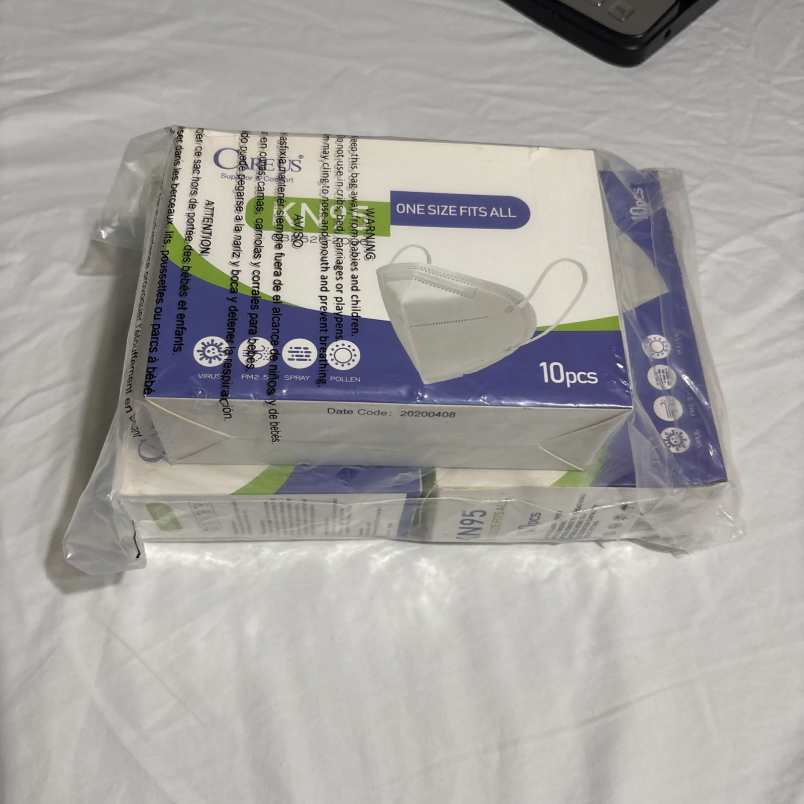 Careus KN95 Disposable Face Masks 10pcs One Size Fits All GB2626-2006