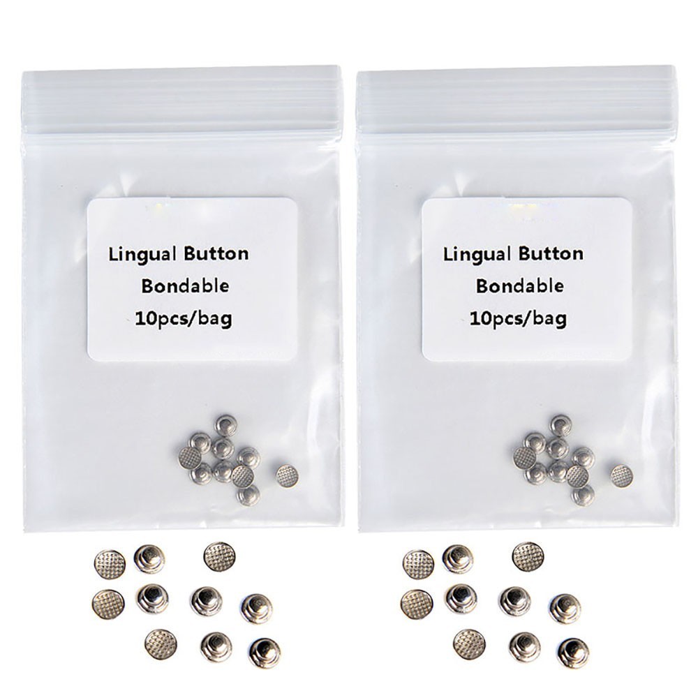 5 packs Dental Orthodontics Bondable Lingual Buttons with Hook Round Base AZDENT