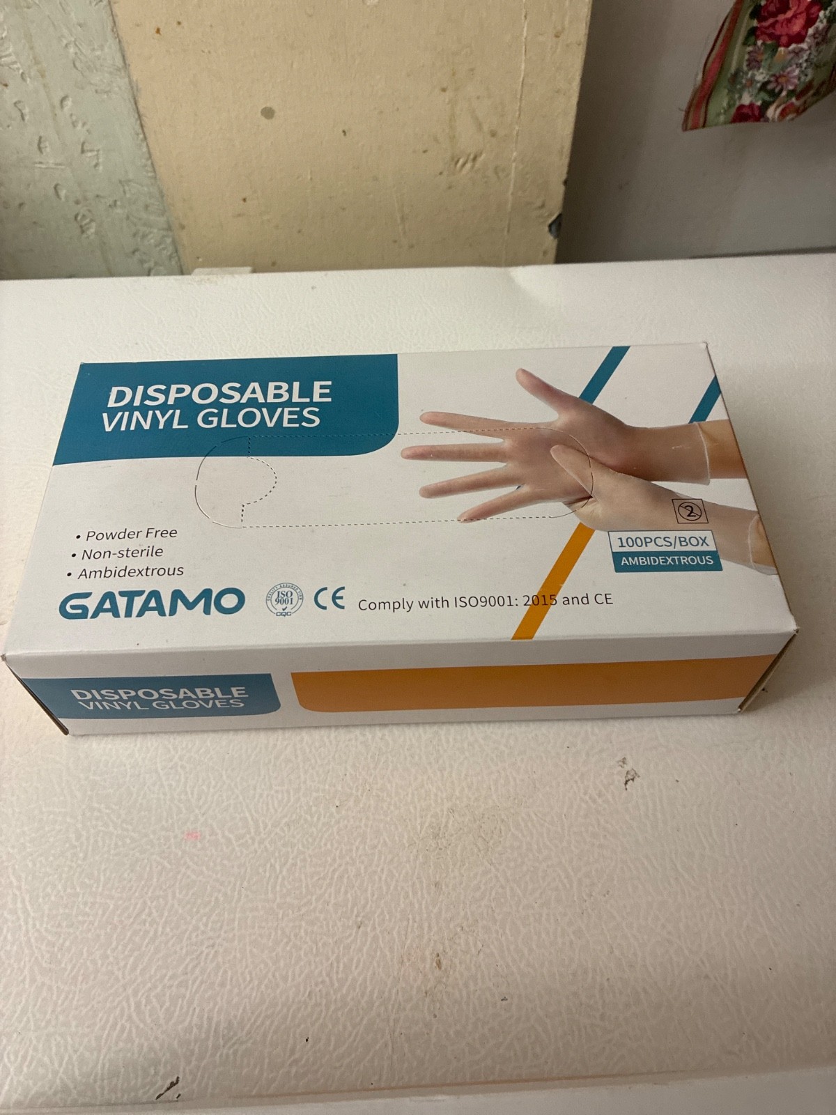 GATAMO DISPOSABLE VINYL GLOVES SIZE Medium POWDER FREE NON-STERILE AMBIDEXTROUS