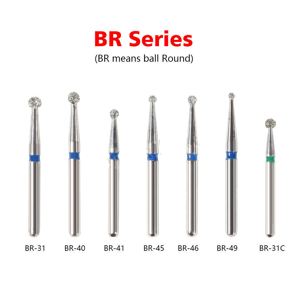 Dental Diamond Burs for High Speed Handpiece Medium FG1.6mm BR ball Round tr