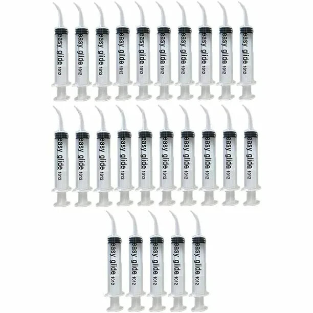 12-600 Syringes, GPS Dental Irrigation Syringes 12cc with Measurement Curved Tip