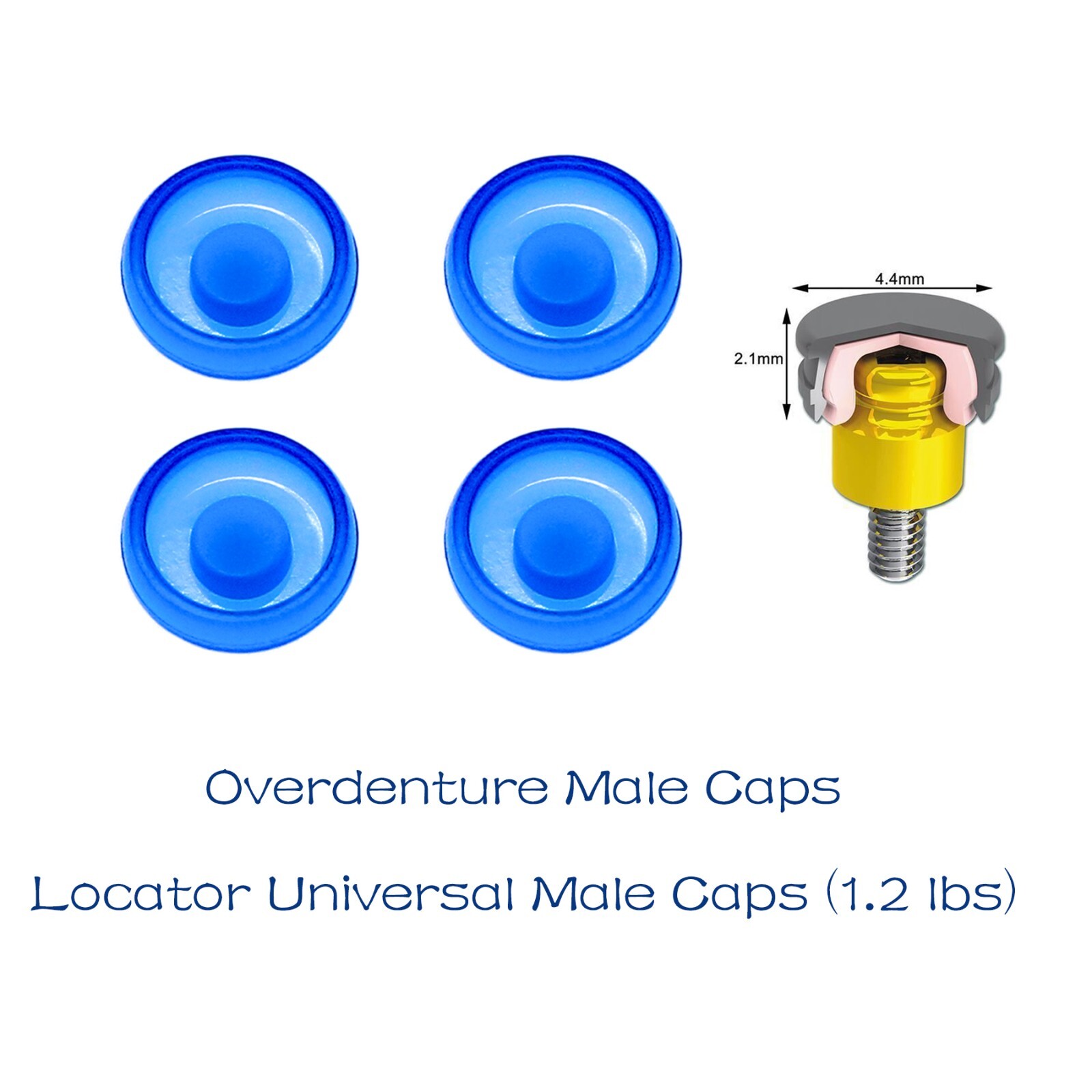 US Dental Overdenture Abutment Retention Cap Locator male processing Inserts Set