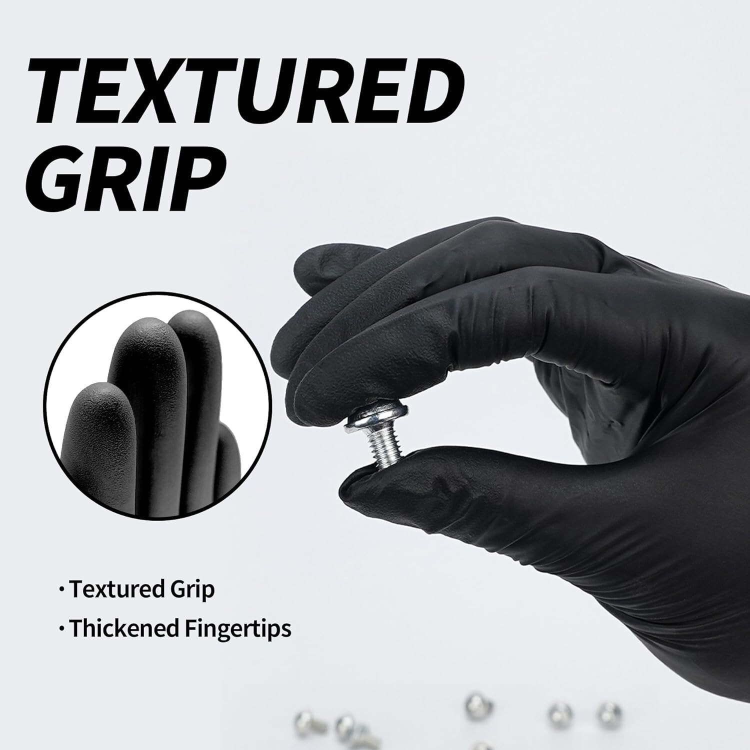 GP Craft Black Nitrile Gloves 5Mil Latex-Free Disposable Food Safe (1000, Case)