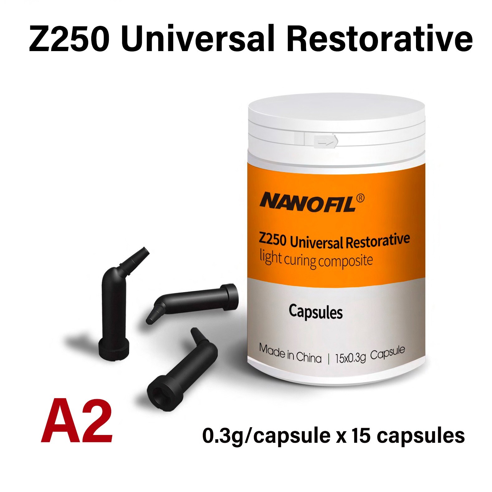 Dental Z250 Universal Restorative Light Curing Composite Capsules A2 Shade Resin
