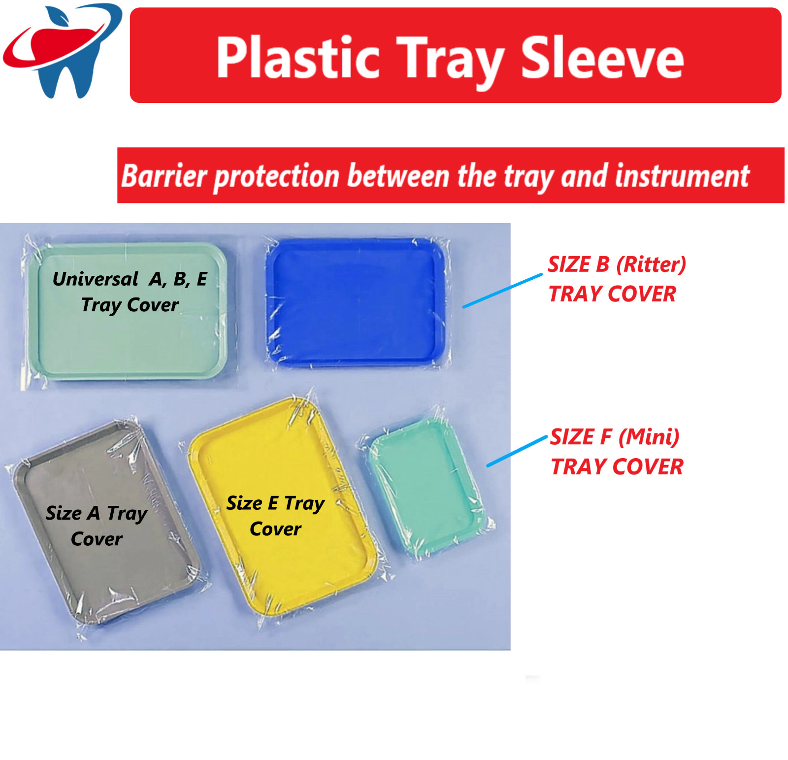 Dental Set Up Tray Plastic Cover, For Size: B (Ritter) F mini, A- Tray, 500/Pc
