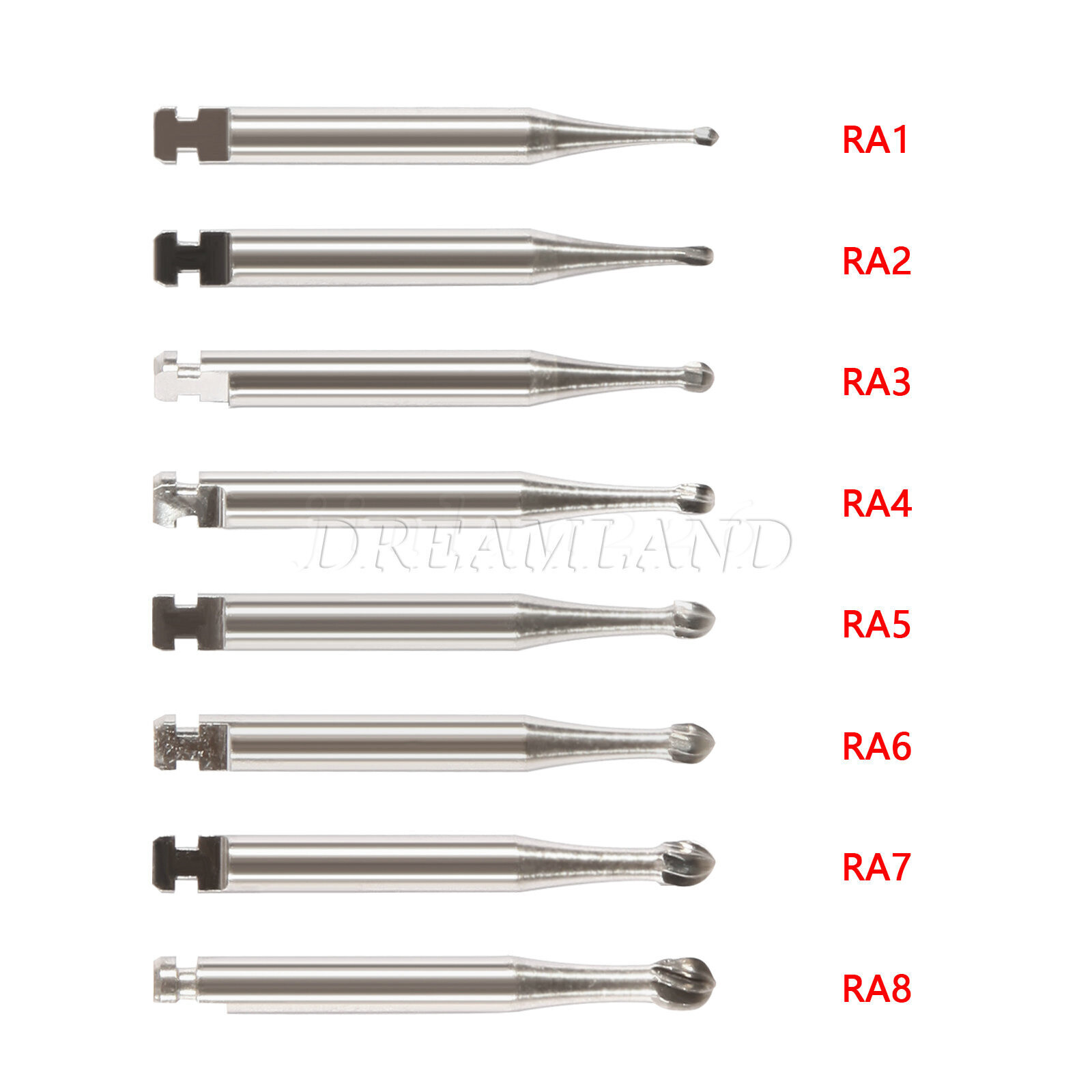 1-10 pack Dental Tungsten Steel Carbide Bur RA Round Burr Low Speed Contra Angle