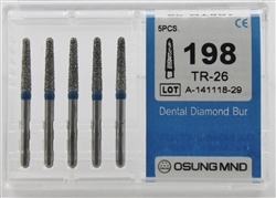 Dental Diamond Burs, Standard Grit Multi-Use, 5 Pcs/Pk [198TR-26]