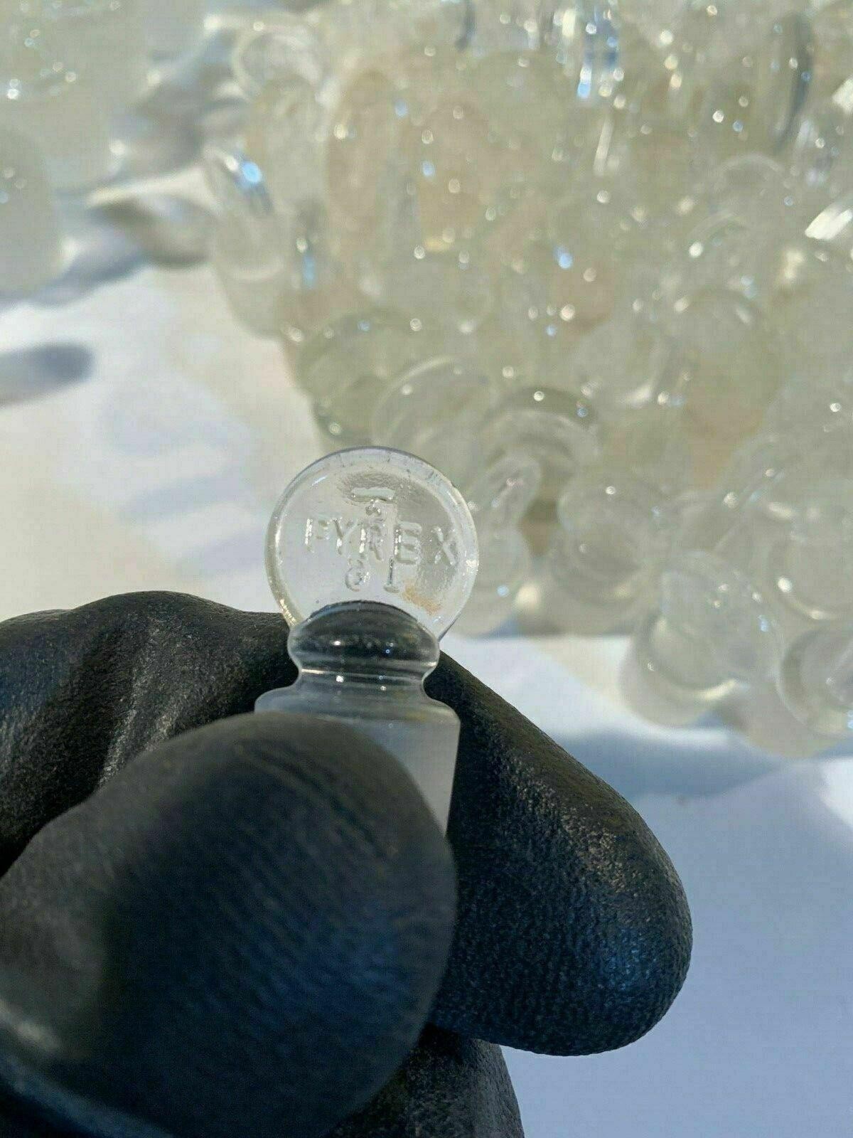 73x PCS PYREX 16 ST Pennyhead Inner Stopper Standard Taper Solid Glass – USED