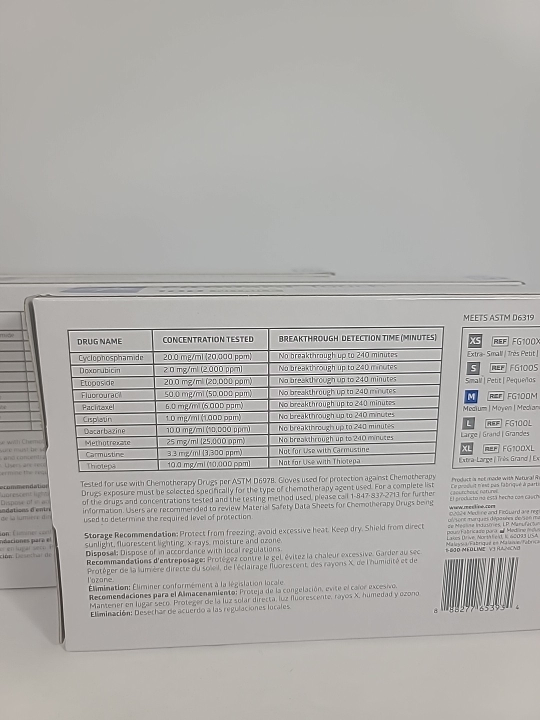 (3) Medline FitGuard (FG100M) Nitrile Exam Gloves, Size Medium, Count – 100ea