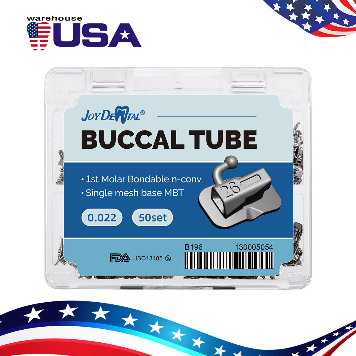 Dental Orthodontic Buccal Tube 1st 2nd Molar Tubes Roth/MBT 022 Bondable AZDENT