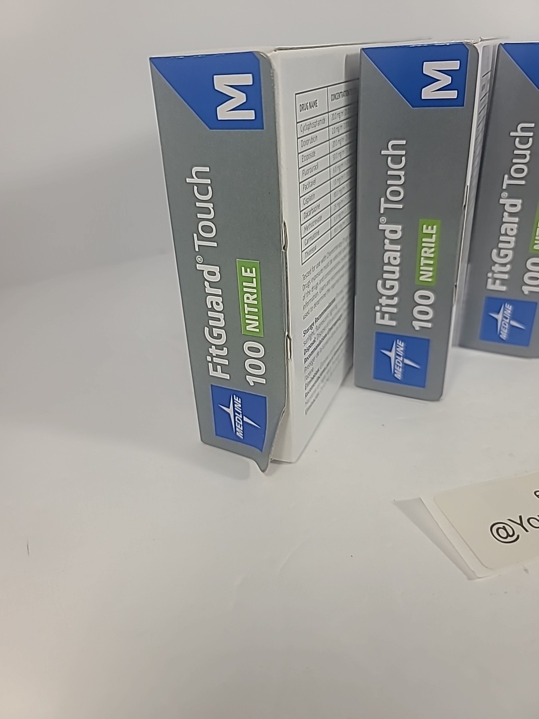(3) Medline FitGuard (FG100M) Nitrile Exam Gloves, Size Medium, Count – 100ea